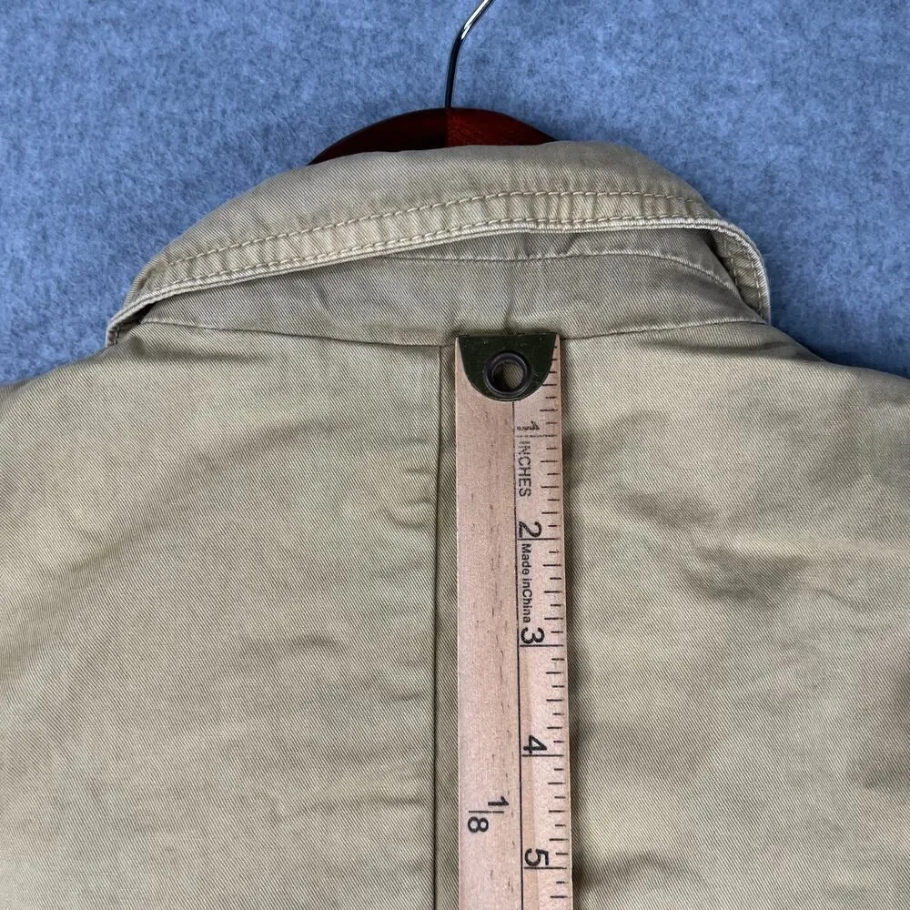 Gap Kids 3 Button Coat Youth XL Beige Canvas Pockets Casual Classic